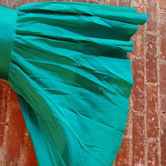 American Apparel, Turquoise, Size Medium, Nylon/Elastic Halter Dress - Picture 3 of 4